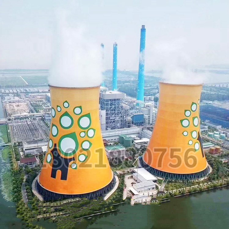 大型電廠（chǎng）煙囪（cōng）涼水塔維修加固美（měi）化設計裝飾繪畫施工